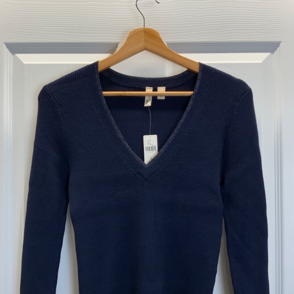 Anthropologie Moth Ribbed Knit V-Neck Pullover Sweater - Picture 8 of 16